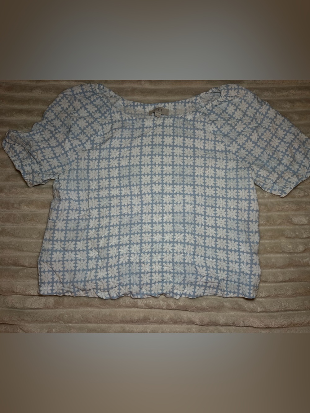 Loft blue and white floral blouse